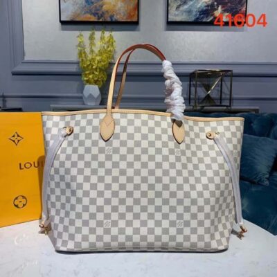 Replica Louis Vuitton Damier Azur Canvas Neverfull Gm N41604 Pink